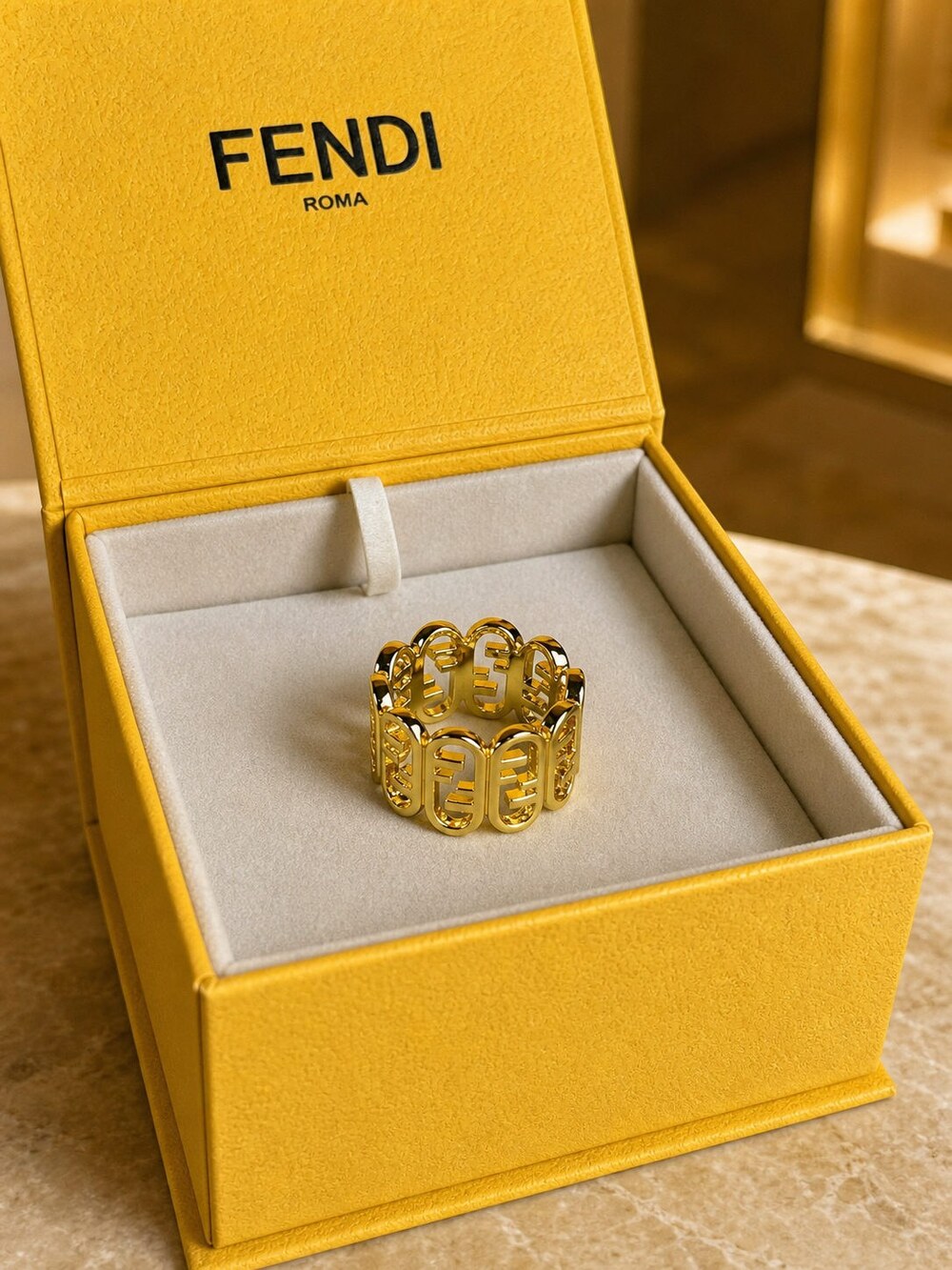 Fendi Modern Designer Ring Style 1 | New with Box - Picture 4 of 9